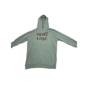 No boundaries LG light green “more love” hoodie